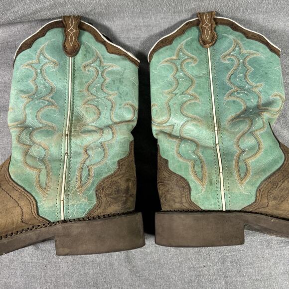 Justin Gypsy Raya Brown & Turquoise Leather Western Cowboy Boots L2904 Size 9B - Picture 6 of 14